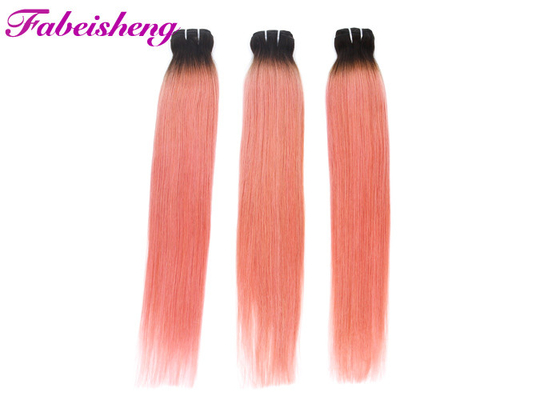 Χρωματισμένες ροζ επεκτάσεις τρίχας με την περάτωση/τη βραζιλιάνα ύφανση ανθρώπινα μαλλιών Ombre